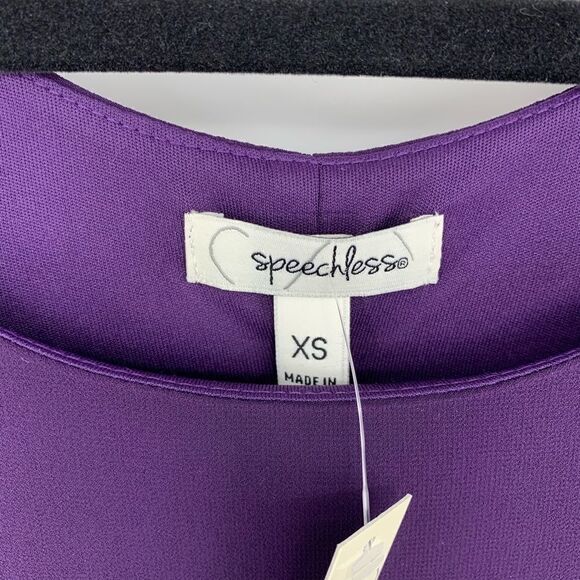 Speechless Purple Ruffle Sleeve Elegant Shift Dress Size XS New - Picture 5 of 8